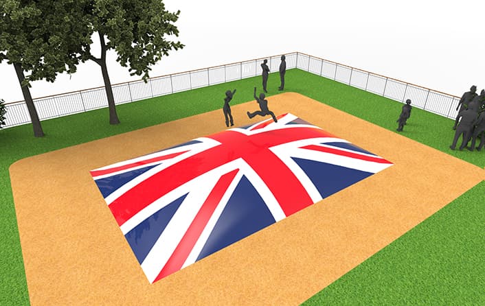 Buy inflatable airmountain in UK flag theme. Order inflatable airmountains now online at JB Inflatables UK