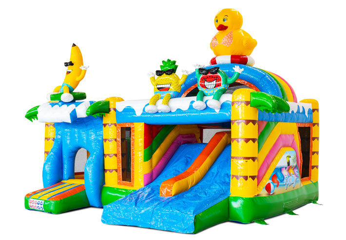 Online springkasteel Multiplay kopen met 3d figuren en glijbaan Summer Party