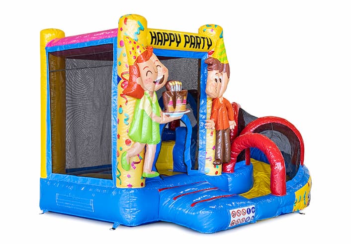 Acquista un piccolo castello gonfiabile per interni in festa a tema con scivolo per bambini. Ordina i castelli gonfiabili online su JB Gonfiabili Italia
