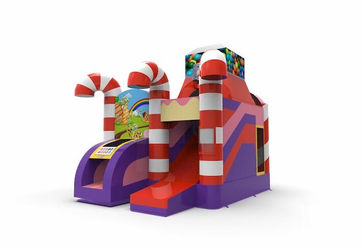 klein springkussen met candy thema voor kinderen bestellen