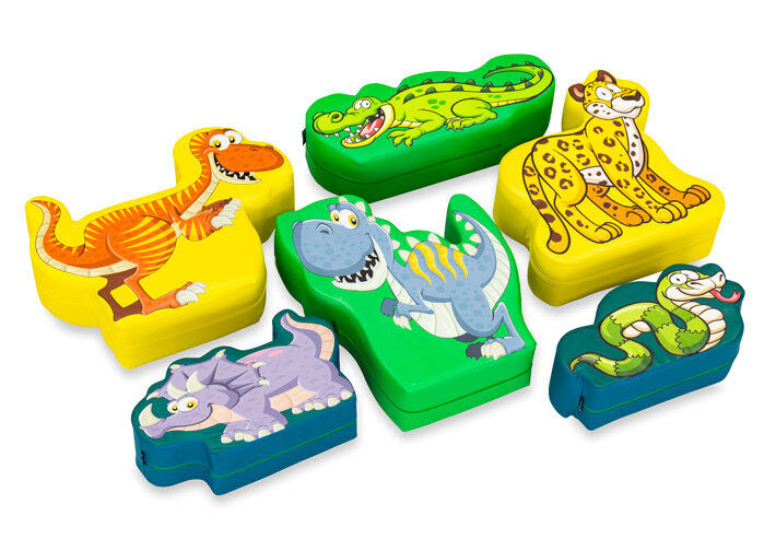 Juego de tema de softplay con imágenes de Jungla Dino y animales