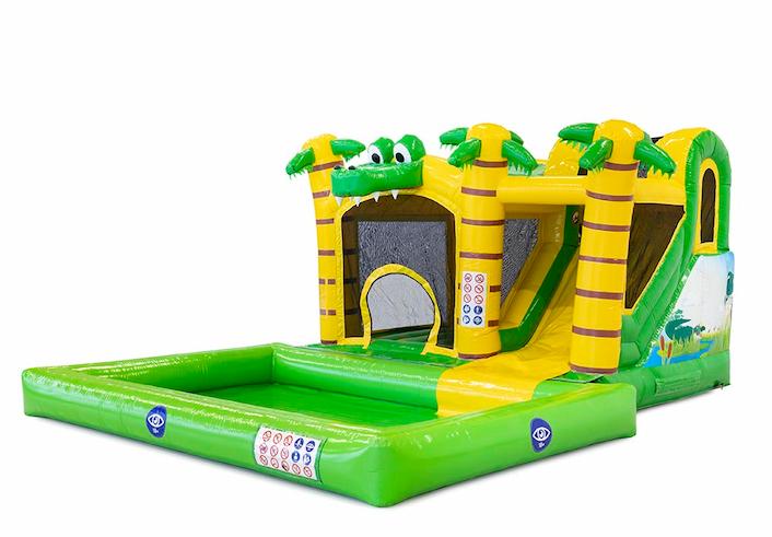 Order inflatable bouncy castle with connectable bath in crocodile theme for children JB Inflatables UK. Buy inflatable bouncy castles online at JB Inflatables UK