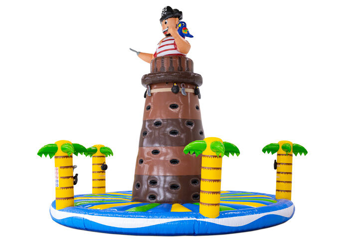 Opblaasbare Klimtoren Pirate 2 van JB Inflatables met grote piratenfiguur