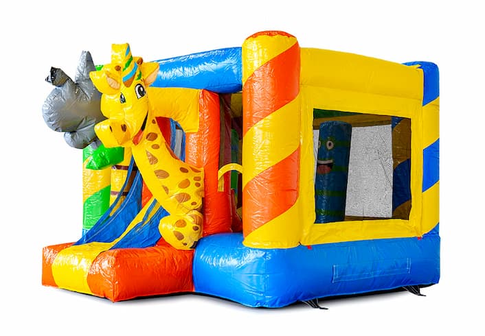 Compra un pequeño castillo hinchable multijugador con tobogán para niños. Castillo hinchable con tobogán disponible para la venta en JB Hinchables España