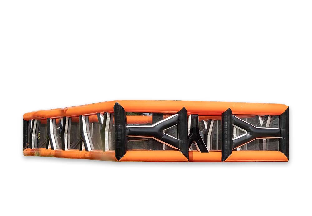 Tiro com arco inflável laranja 10 x 20m para jovens e idosos. Compre o embarque inflável agora online na JB Insuflaveis Portugal