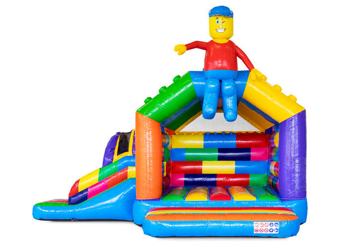 Springkasteel met gekleurde blokken thema kopen
