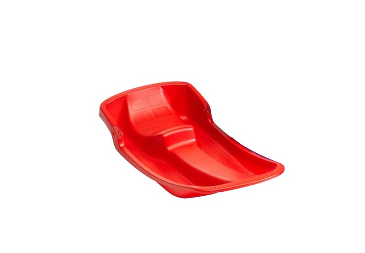 Rodelkarretje om ergens van af te glijden in het rood kopen