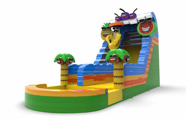 Unique inflatable waterslide S18 in theme caribbean for both young and old for sale. Buy inflatable reclame waterslides online at JB Inflatables America  