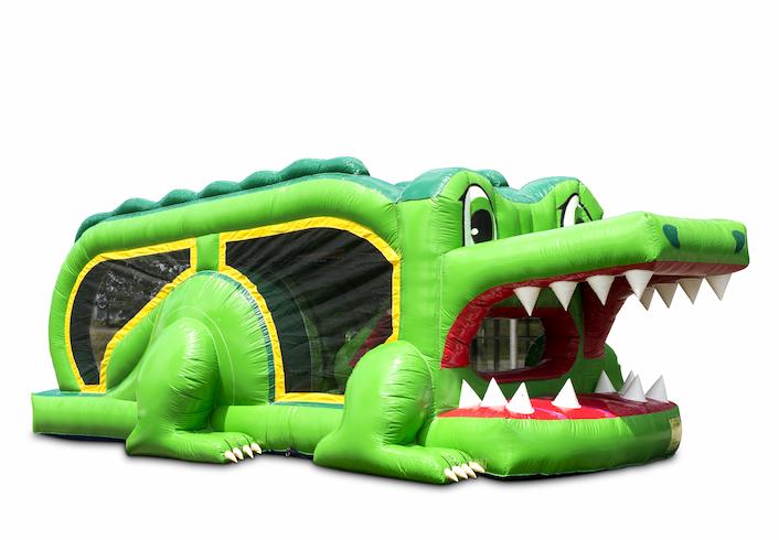 Comprar pista americana inflable mini run cocodrilo de 8 m para niños. Ordene pistas americanas inflables ahora en línea en JB Hinchables España