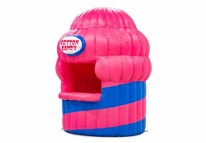 Opblaasbare cotton candy stand roze met blauw te koop