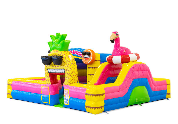 Comprar castillo hinchable hinchable en tema Flamingo para niños. Ordene inflables en línea en JB Hinchables España
