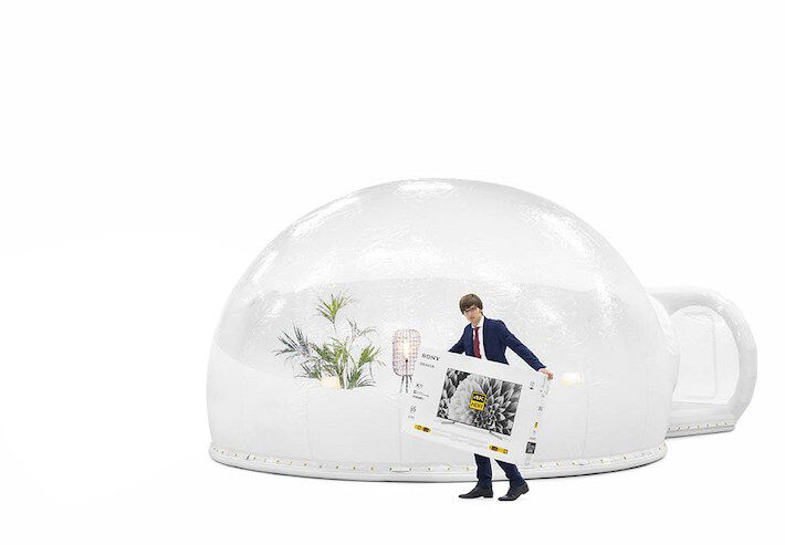Kaufen Sie aufblasbare Sichtschutzkuppel 5 Meter mit transparentem Eingang bei JB