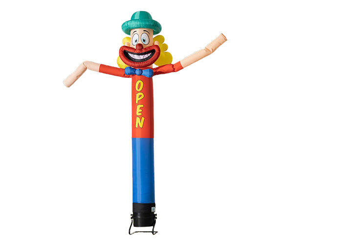 Bestellen sie den 5m skydancer Partyclown mit offenem Text bei JB-Hüpfburgen Deutschland. Alle handelsüblichen aufblasbaren skytube werden superschnell geliefert