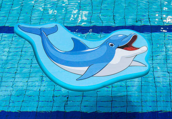Drijfmat in water in dolfijn thema voor zwembad te koop bij JB in Meppel