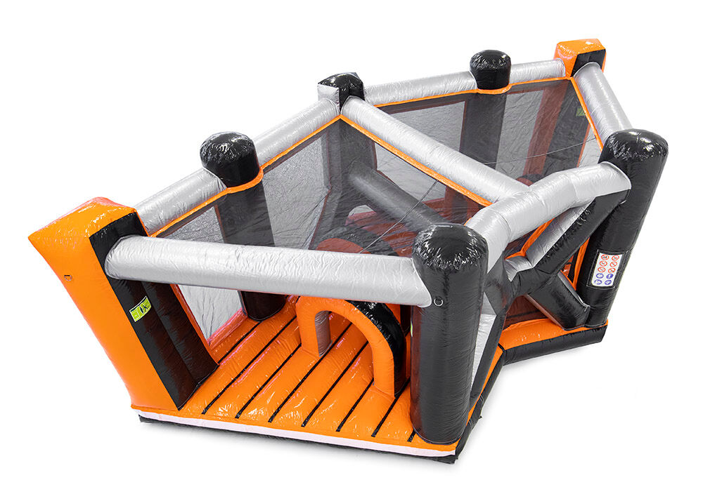 Mega inflável 40 peças giga modular Gate Corner curso de assalto para crianças. Encomende cursos de obstáculos infláveis ​​online agora na JB Insuflaveis Portugal