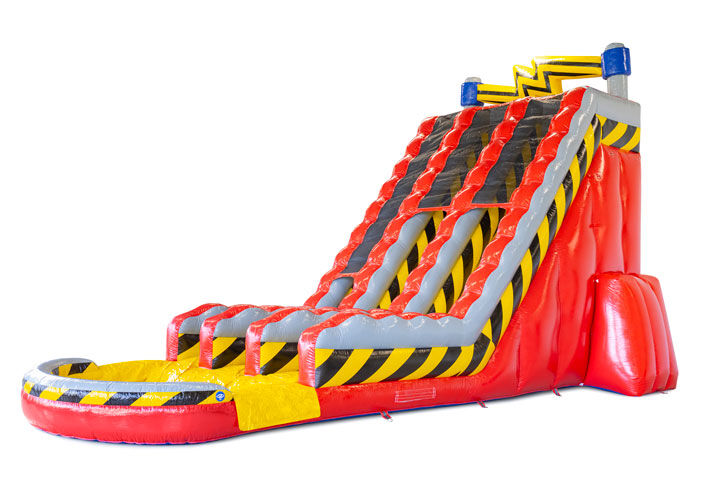 Opblaasbare waterglijbaan Waterslide D22 High Voltage met stroom thema bestellen