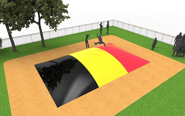 Buy inflatable airmountain in Belgium flag for children. Order inflatable airmountains now online at JB Inflatables UK