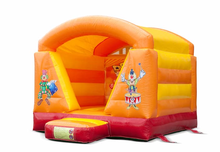 Kaufen sie eine kleine aufblasbare hüpfburg mit dach im zirkus-thema für kinder. Kaufen sie hüpfburgen bei JB-Hüpfburgen Deutschland online