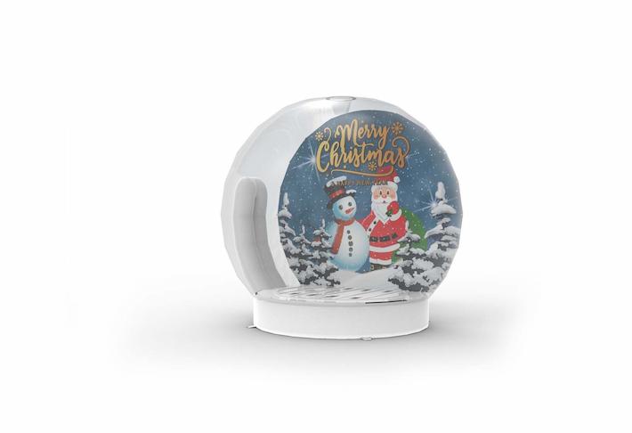 modulare aufblasbare Schneekugel mit Schneeeffekt und Weihnachtshintergrund zum Fotografieren