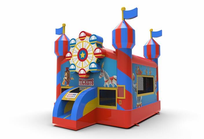 Buy an inflatable 2,5D jumper carnival games themed bounce house for both young and old. Order inflatable wholesale bounce houses online at JB Inflatables America