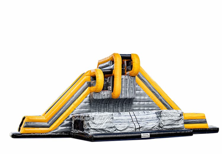 Cool inflatable Base Jump Pro Slide of 4 and 6 meters high and with an extra thick fall mat for both young and old. Order inflatable attraction now online at JB Inflatables America