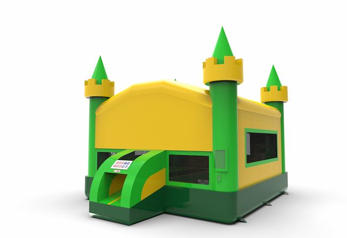 Buy wholesale 15ft jumper basic inflatable bounce house in marble theme in colors green&yellow for both young and old. Order inflatable bounce houses online at JB Inflatables America