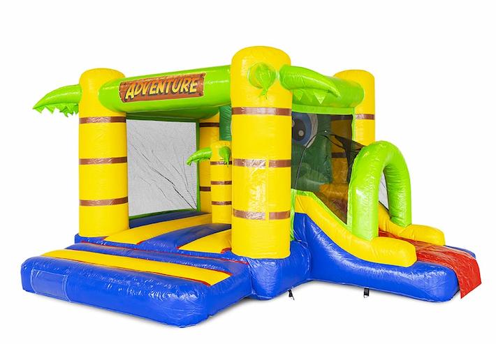 Ordina un piccolo castello gonfiabile gonfiabile con scivolo a tema coccodrillo per bambini
