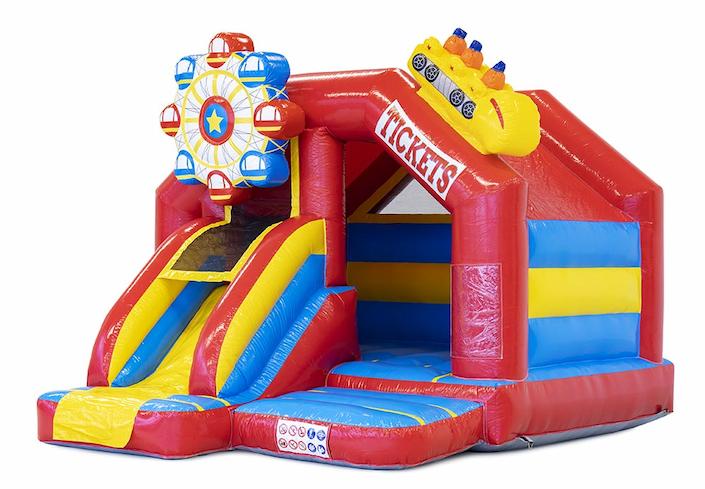 Slide combo château gonflable gonflable sur le thème des montagnes russes rouge à vendre pour les enfants