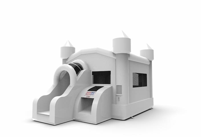 Buy an inflatable manufactured frontslide combo 13ft bounce house in the theme wedding for both young and old. Order inflatable bounce houses online at JB Inflatables America