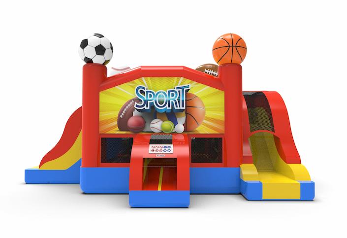Order unique inflatable slide park combo 13ft bouncy castle with two slides in sports theme for both young and old. Buy inflatable bouncy castles online at JB Inflatables America