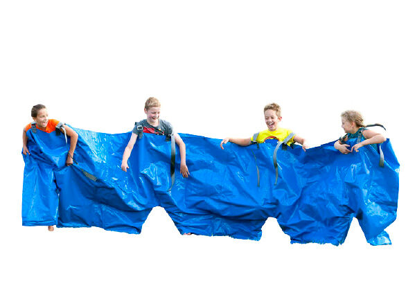 Kaufen sie eine blaue partyhose für 4 personen  für alt und jung. Bestellen sie aufblasbare artikel online bei JB-Hüpfburgen Deutschland