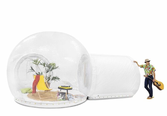Opblaasbare dome doorzichtig van 3 meter met dichte cabine kopen