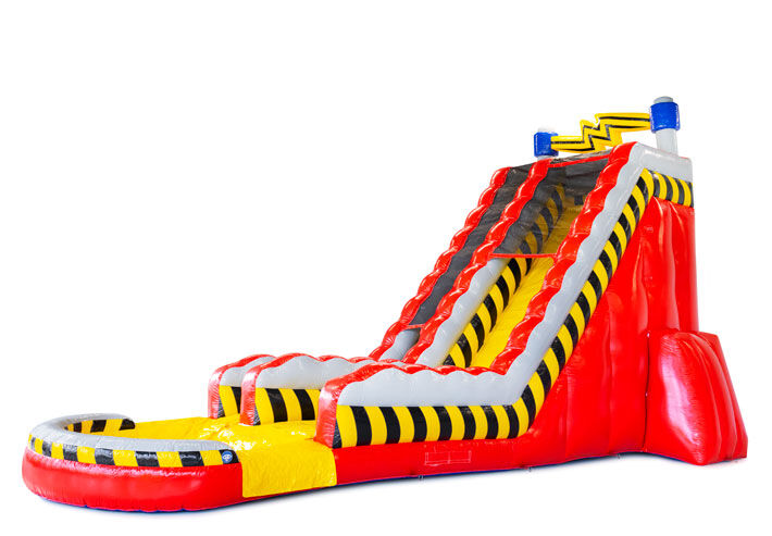 Opblaasbare waterglijbaan Waterslide S22 High Voltage met stroom thema bestellen