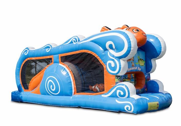 Compre la pista americana Seaworld con objetos 3D para niños. Ordene pistas americanas inflables ahora en línea en JB Hinchables España