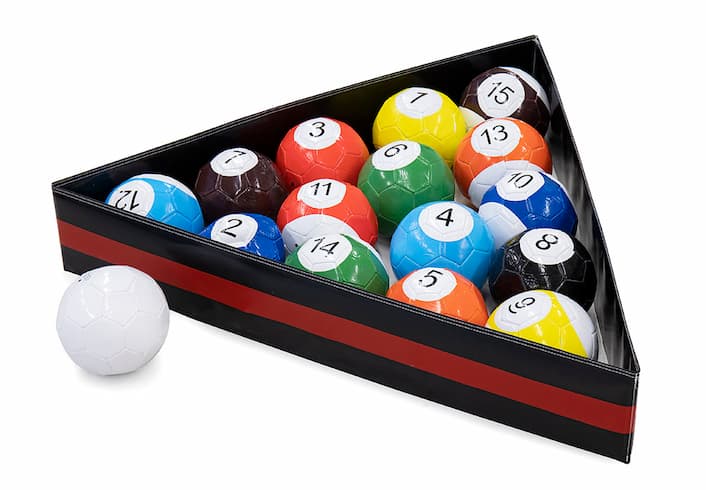 Poolballen met triangel set kopen voor inflatable poolspel opblaasbaar pooltafel springkussen