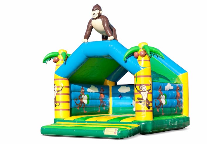 Achetez un grand château gonflable d'intérieur sur le thème de la jungle pour les enfants. Disponible chez JB Gonflables France en ligne