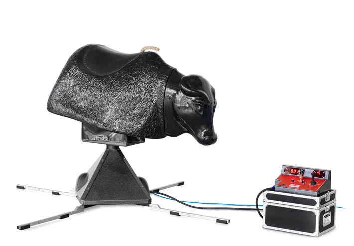 Compre touro de rodeio mecânico para montar para crianças e adultos para brincar de preto