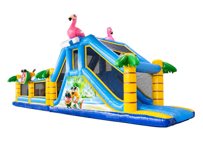 Stormbaan 17 meter Caribbean opblaasbare hindernisbaan te bestellen bij JB Inflatables