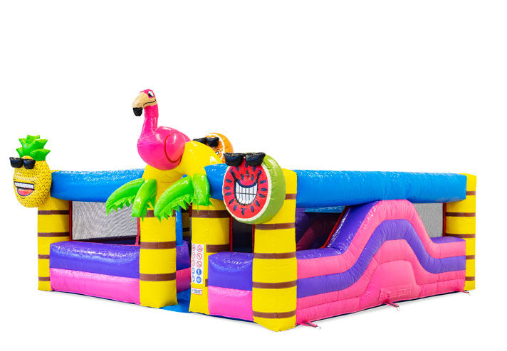 Achetez un château gonflable gonflable sur le thème Flamingo pour les enfants. Commandez des structures gonflables en ligne chez JB Gonflables France