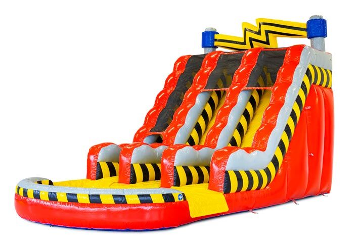 Opblaasbare waterglijbaan Waterslide D18 High Voltage met stroom thema bestellen