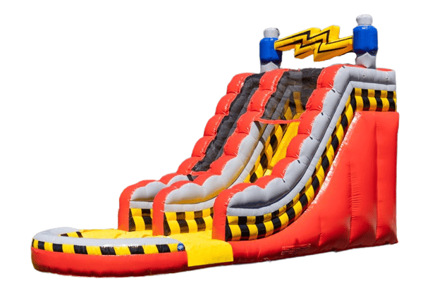 Opblaasbare glijbaan met water te gebruiken in High voltage thema bestellen voor kinderen