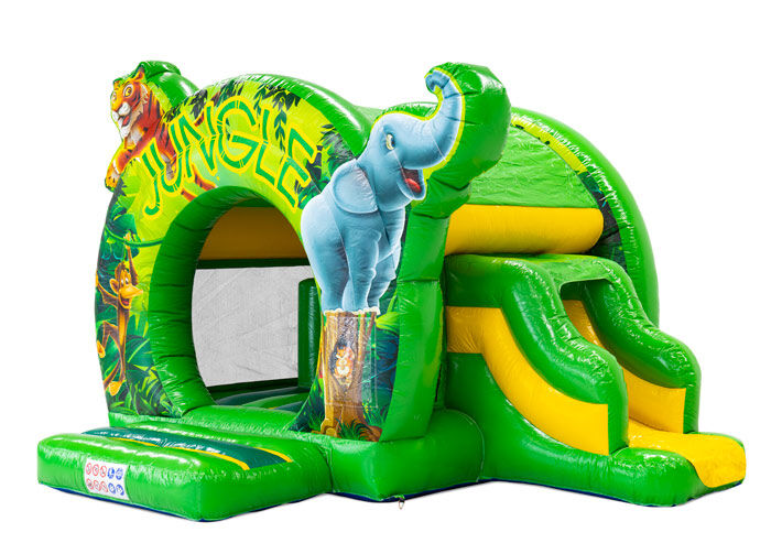 Dmuchany zamek Bouncedome Jungle ze zjeżdżalnią dostępny w JB Dmuchańce