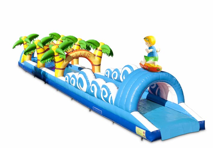 Ordene un tobogán inflable de vientre de 18 metros con un tema de playa para sus hijos. Compre toboganes hinchables ahora en línea en JB Hinchables España