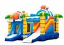 Springkussen in clownvis thema met glijbaan, leuke objecten op het springvlak en opvallende 3D objecten bestellen voor kinderen.  Koop opblaasbare springkussens online bij JB Inflatables Nederland