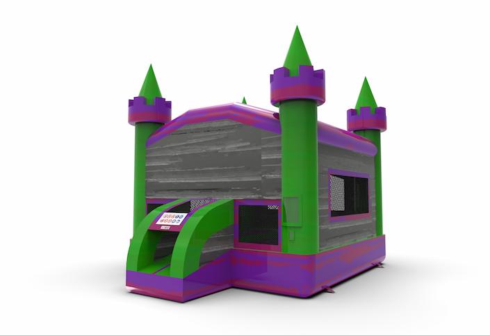 Order unique wholesale 13ft jumper basic bounce house in marble theme in colors purple, gray and green theme for both young and old. Buy inflatable bounce houses online at JB Inflatables America