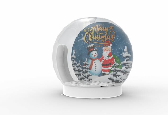 Modulare Schneekugel mit Schneeeffekt und verschiedenen Hintergründen um Bilder zu kaufen