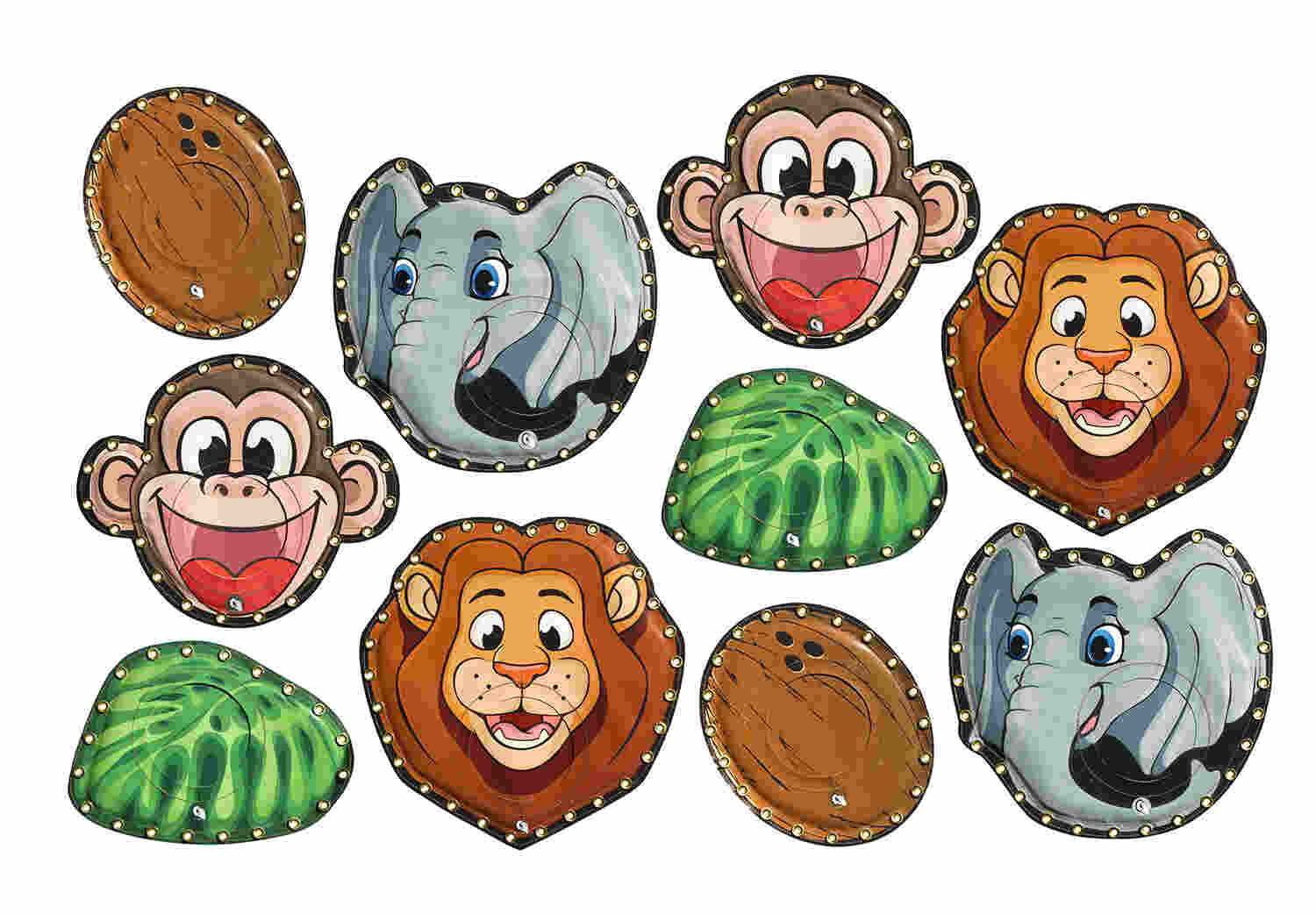 Set van 10 themahouders jungle voor op Interactive Play System
