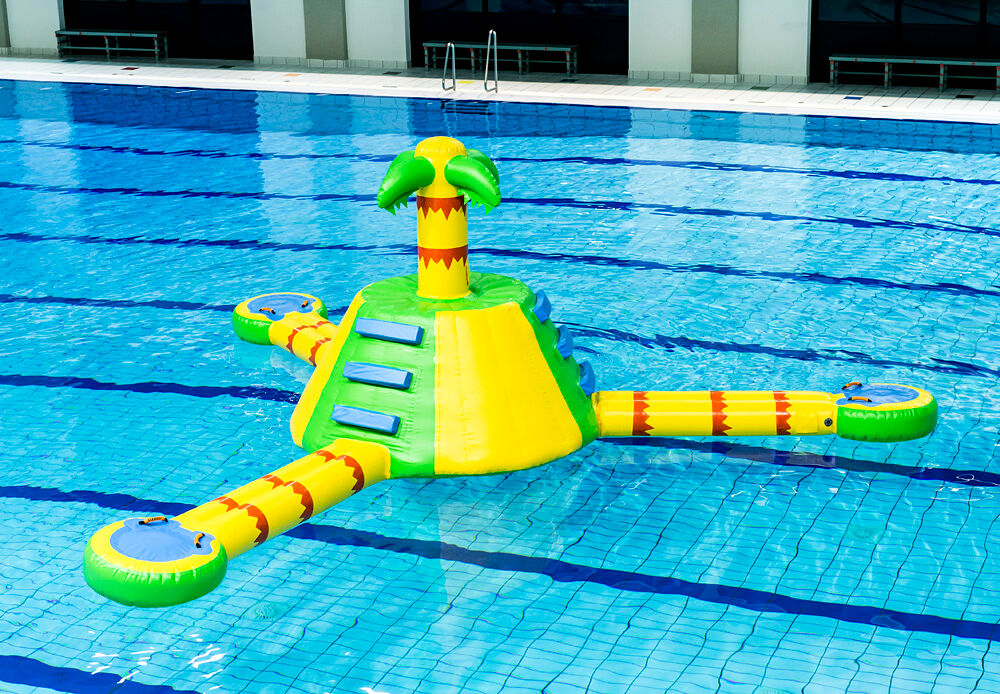 Koop een luchtdichte opblaasbare speeleiland in jungle thema voor zowel jong als oud. Bestel opblaasbare waterattracties nu online bij JB Inflatables Nederland