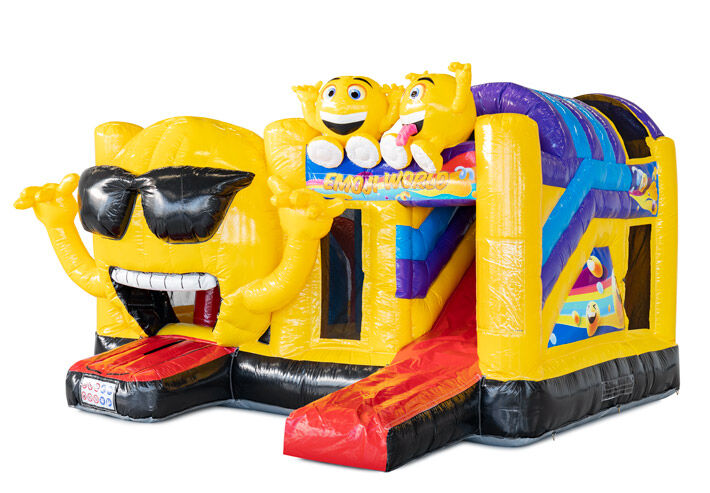 Buy an Emoji themed inflatable bouncer with slide for kids