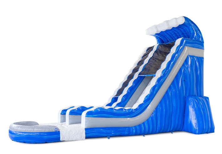 Bestellen Sie die aufblasbare Wasserrutsche Waterslide S22 in blau und weiß